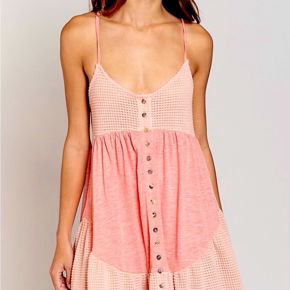 POL Coral Pink Mini Flowy Sundress - Picture 6 of 14